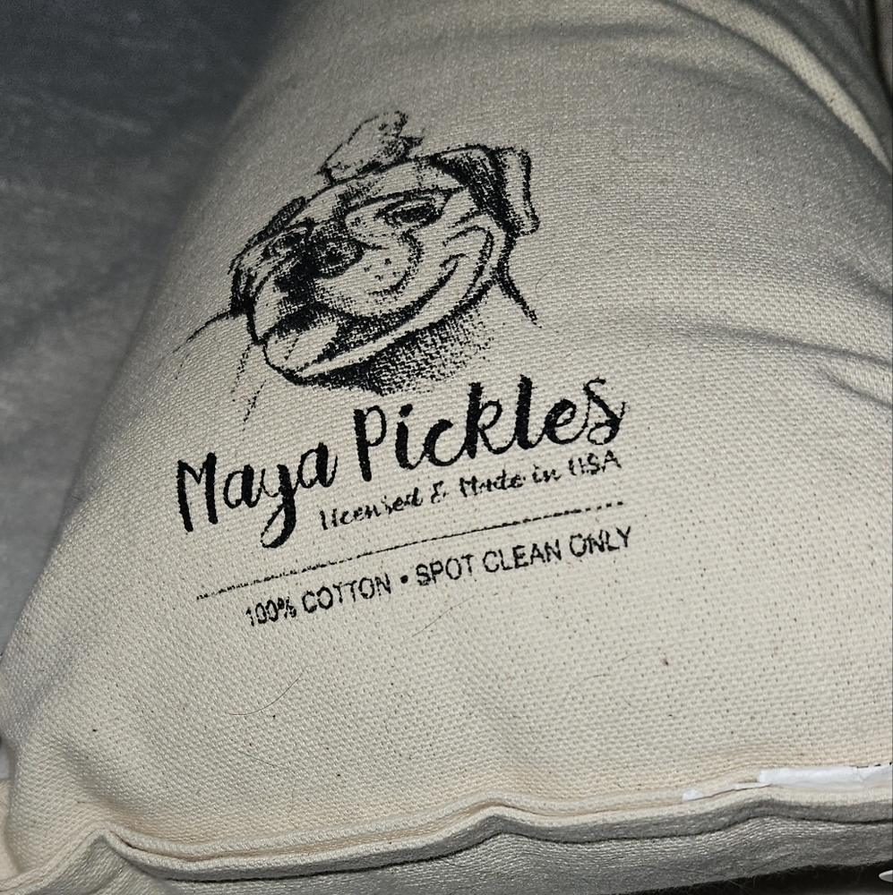 Maya Pickles Cotton Pillow in Black and Cream - Picture 3 of 4